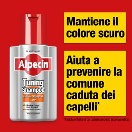 Alpecin Tuning Caffeine Shampoo 200 ml | Nourishes the Dark Colour of Hair and Promotes Natural Hair Growth, for Men, Unscented