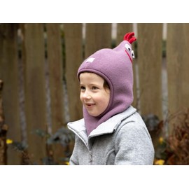 PICKAPOOH Hat 100% MERINO wool Balaclava Baby Boy Girl Children fleece winter Max (52, Pink)