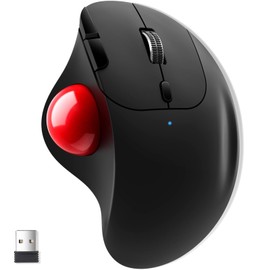 Trackball, Wireless Ewin, Mouse Ball, Supports 2.4 GHz/Bluetooth, Trackball Mouse, Thumb, Quiet Type, High Precision, 2-Stage DPI Switch, Ergonomics, Connects 3 Devices Simultaneously, Receiver Included, Wireless Mouse, 7 Buttons, Forward/Back Button, Wi