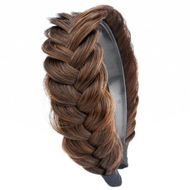 BOBIYA Wide Braided Headband with Teeth Braid Headbands With Teeth for Women Braided Hair Headbands with Tooth (Auburn)