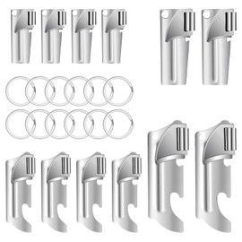 12 Pieces Military Style Can Openers with Key Rings, Anglecai P-38 and P-57 Military Can Openers Camping Can Openers Stainless Steel Army Survival Can Opener Portable Can Opener for Traveling