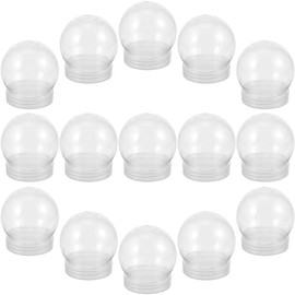 15 Pack 3 inch Snow Globes DIY Snow Globes Clear Plastic Water Globe with Screw Off Cap Water Globe Jar for DIY Crafts Christmas Valentine Home Decoration Snow Globe Clear Fillable Jar Keeps