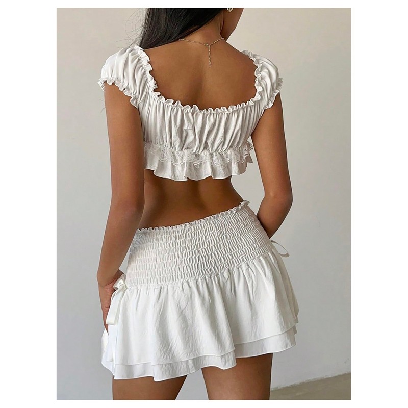 SOLY HUX Women's Summer Vacation Outfits Off The Shoulder Crop