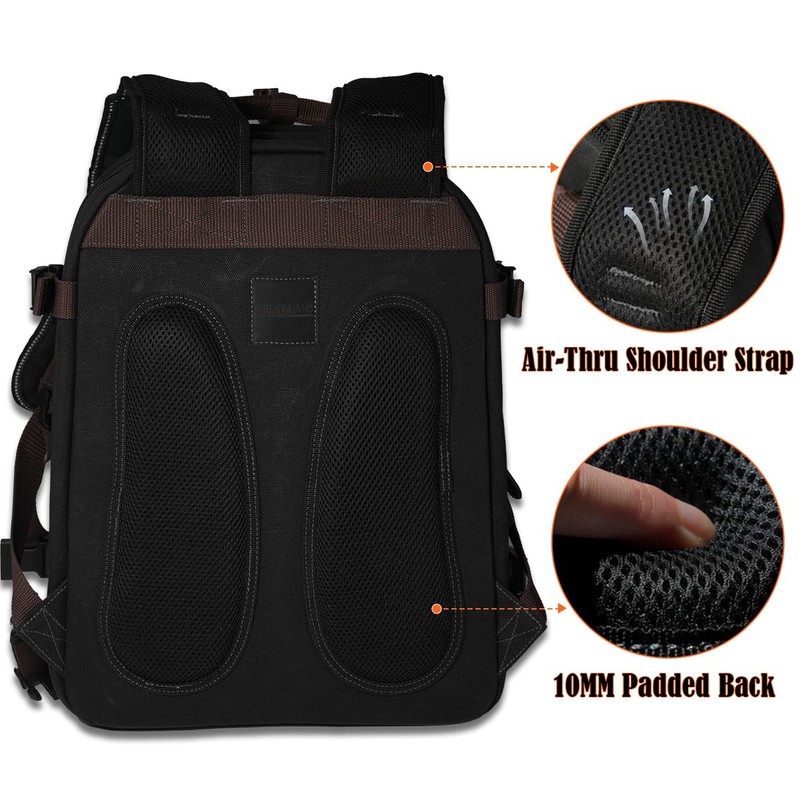 WELKINLAND 90-Pockets Electrician Backpack, Wax-Canvas Tool Backpack Heavy Duty, Convenient