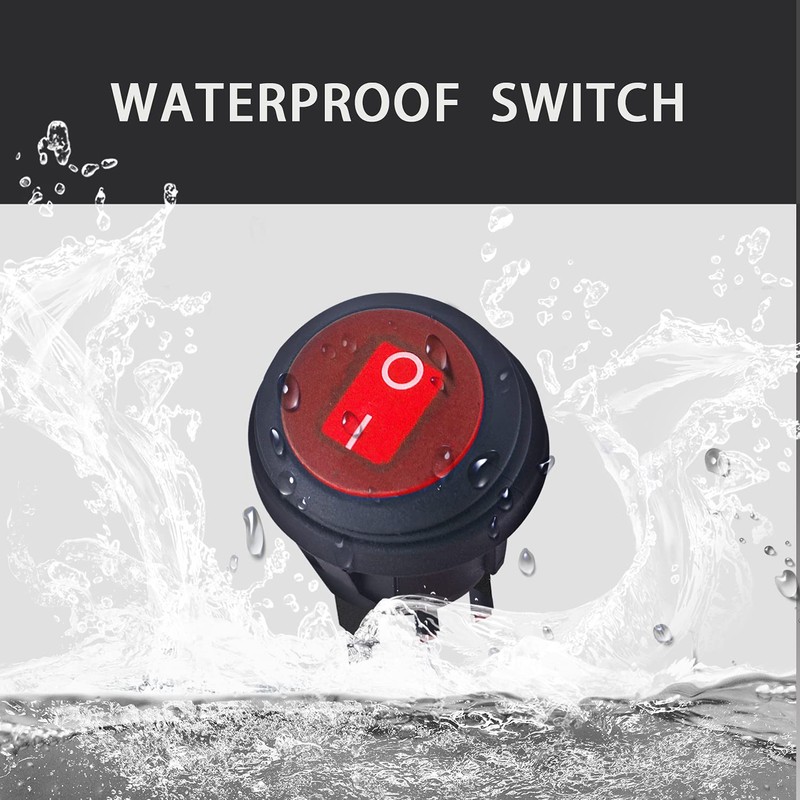mankk 4PCS Waterproof Rocker Switch 12V Round Toggle Switch SPST