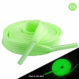 Boethesi 2 Pairs Flat Shoelaces for Sneakers,Double Layered Glow in the Dark Shoe Laces,Reflective Runing Shoestring (39 inches, Green)