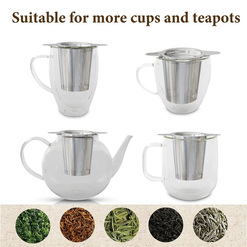 304 Stainless Steel Tea Strainer with Lid and Double Handles