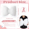 Fiwochic 2 Pcs White Bow Pillow 16 x 13 Inches