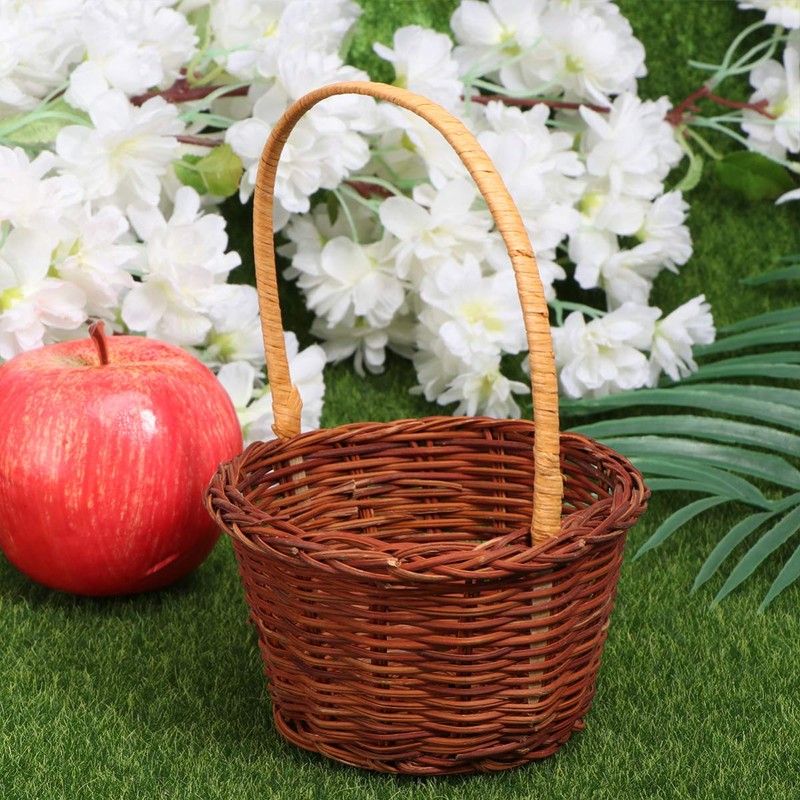 1PC rattan basket small basket with handle mini easter basket