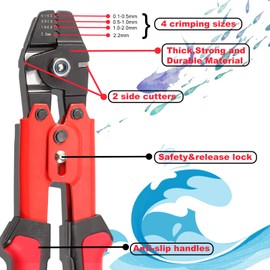 SPEEDWOX Hand Pressor, Crimping Pliers, Aluminum Sleeve, 180 Pieces, Crimping Capacity: Wire 0.004 - 0.09 inches (0.1 - 2.2 mm), Wire Rope, Cutting, Wire Clamp Cutter, 8 Letter Type, Sleeve Crimping