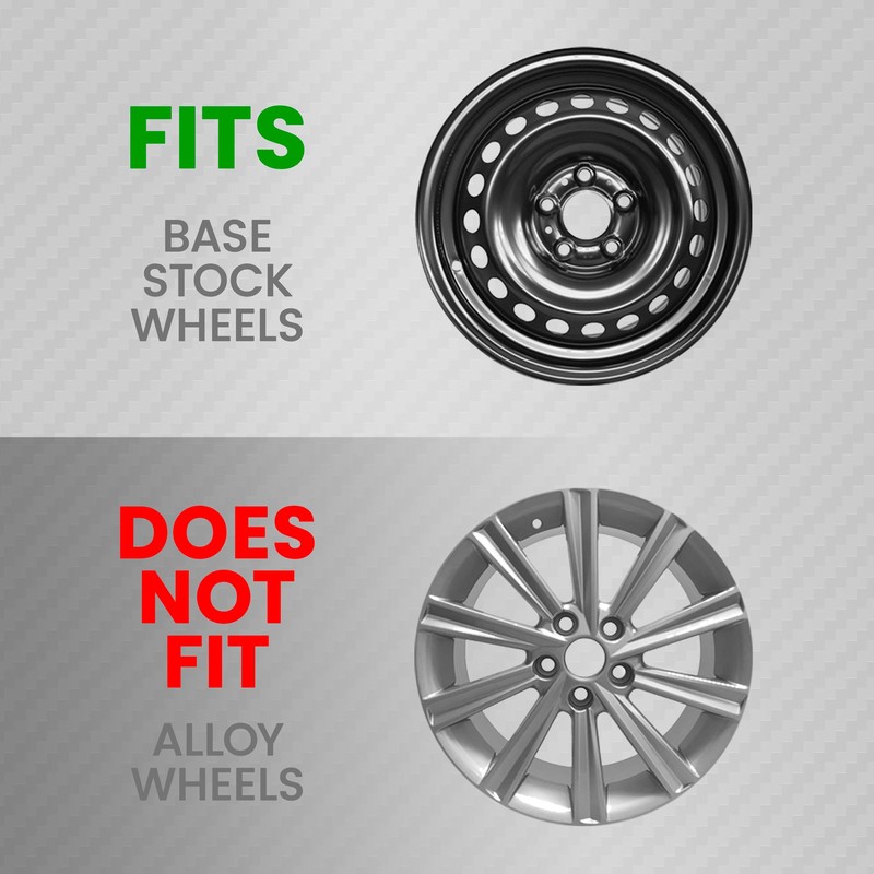 BDK (4-Pack) Premium Black/Silver Hubcaps 16" Wheel Rim Cover Hub