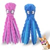 Dog Squeaky Toys Octopus - No Stuffing Crinkle Plush Dog