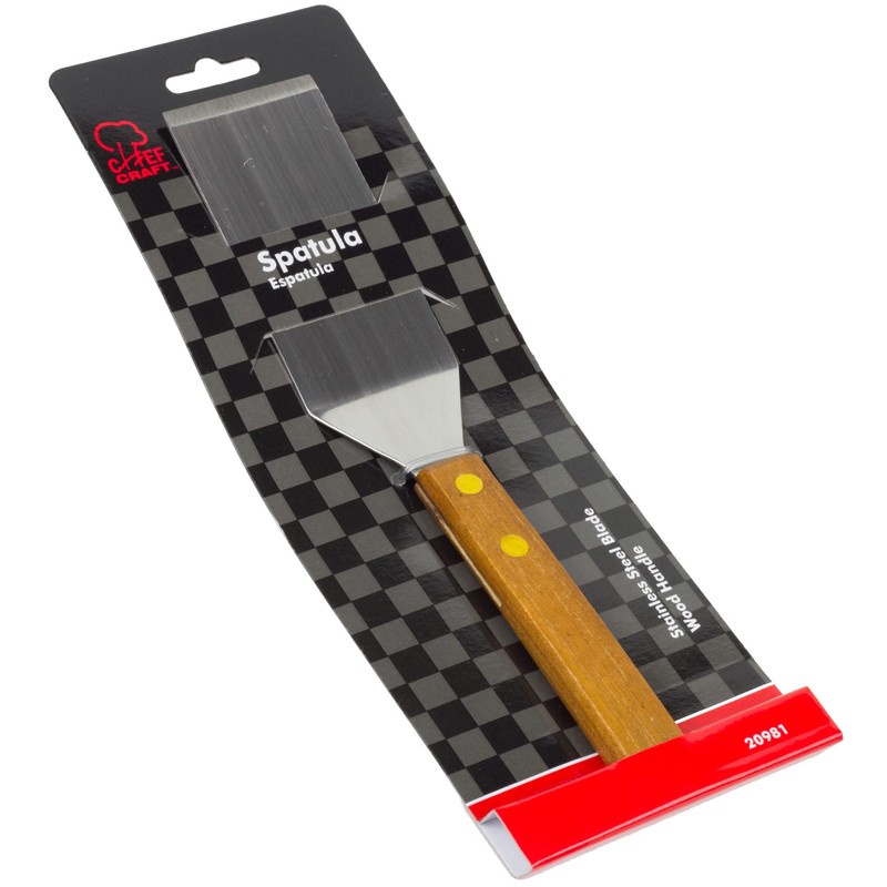 Chef Craft Select Stainless Steel Solid Wooden Handled Cookie Spatula,