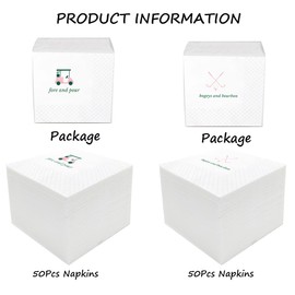 Geloar Funny Golf Cocktail Napkins (Fore-Bogeys)