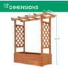 45"Raised Garden Bed w/ Trellis, Wood Planter Box with Hanging