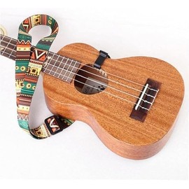 Ukulele Strap Adjustable Bohemian Style Printing Ribbon Clip-on Guitar Belt Instrument Guitar Sling Accessories Ukulele Accessories Guitar Straps Straps and Strap Locks Bass Instrument Accessories,