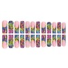Long Coffin Press on Nails Ballerina Fake Nails with Designs