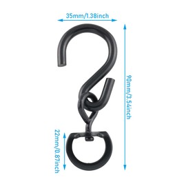 WHYHKJ 4pcs Swivel Plant Hanger Hooks Black Metal Outdoor Hanging Brackets Swivel Hooks for Hanging Plants Wind Chimes Bird Feeder