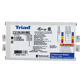 Universal C218UNVME - 2 Lamp - 18 Watt CFL Ballast - 120/277 Volt - Programmed Start - 1.05 Ballast Factor