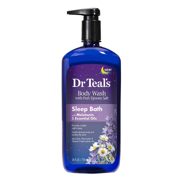Dr Teal's Body Wash with Pure Epsom Salt, Sleep Bath with Melatonin, 24 fl oz