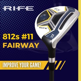 Rife Golf Senior Men's Rife 812s Offset 11 Wood Golf Club, Right Handed Senior Flex with Men's Senior Size Black Pro Velvet Grips