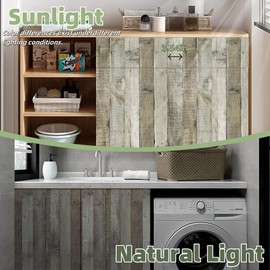 ZUKUBAMA Distressed Wood Wallpaper Peel and Stick 17.7" x 236" Wood Grain Contact Paper Self-Adhesive Removable Wooden Wallpaper for Home Decoration Furniture Renovation Contertop Cover Wall Decor