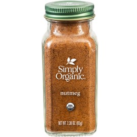 Simply Organic Pure Ground Nutmeg, 2.3 Ounce Jar, Aromatic, Subtly Spicy-Sweet Flavor, Kosher, No GMO, No ETO (Pack of 3)