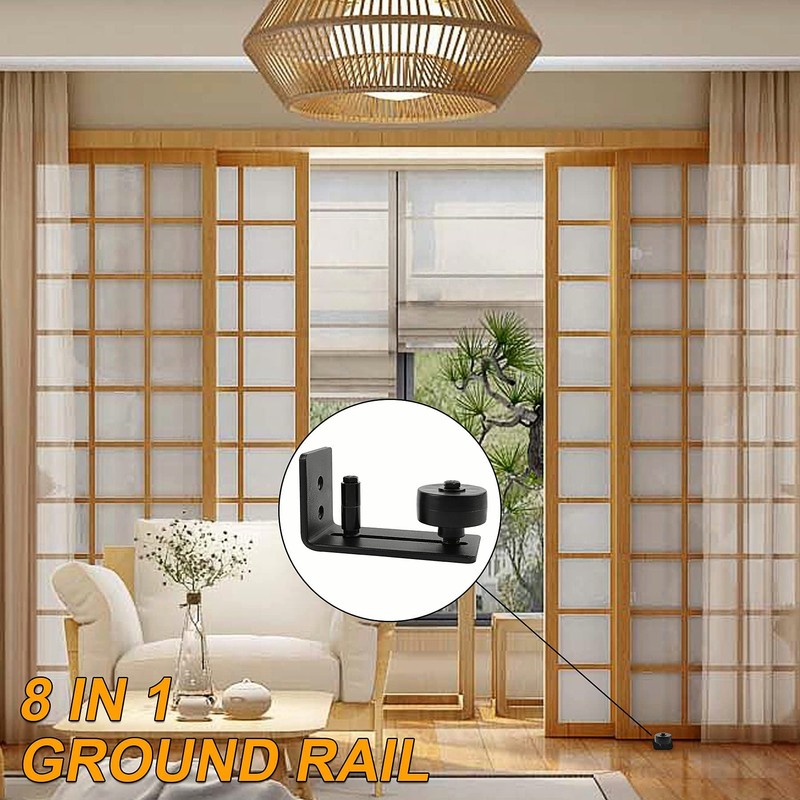 Wilktop Adjustable Floor Guide Set of 2, Sliding Door Runner,