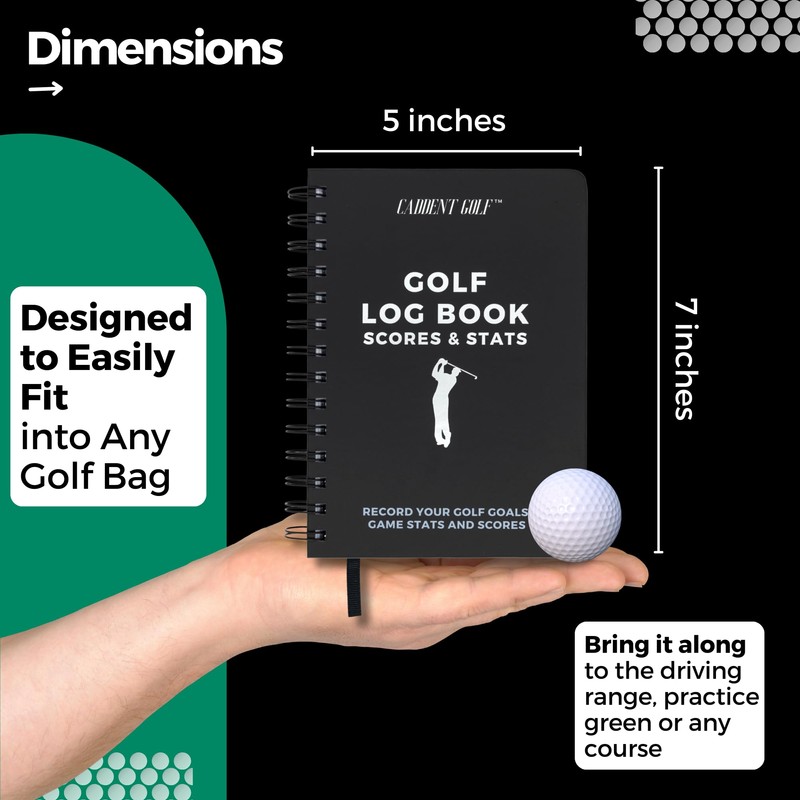 CADDENT GOLF Log Book - Wire-Bound Golf Notebook and Golf