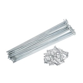 ACROPIX 36pcs 14G J Bend Bicycle Galvanized Spokes 185mm 7.28" Cycle Spokes with Brass Nipples Steel Spokes for Mountain Bike MTB Car Parts