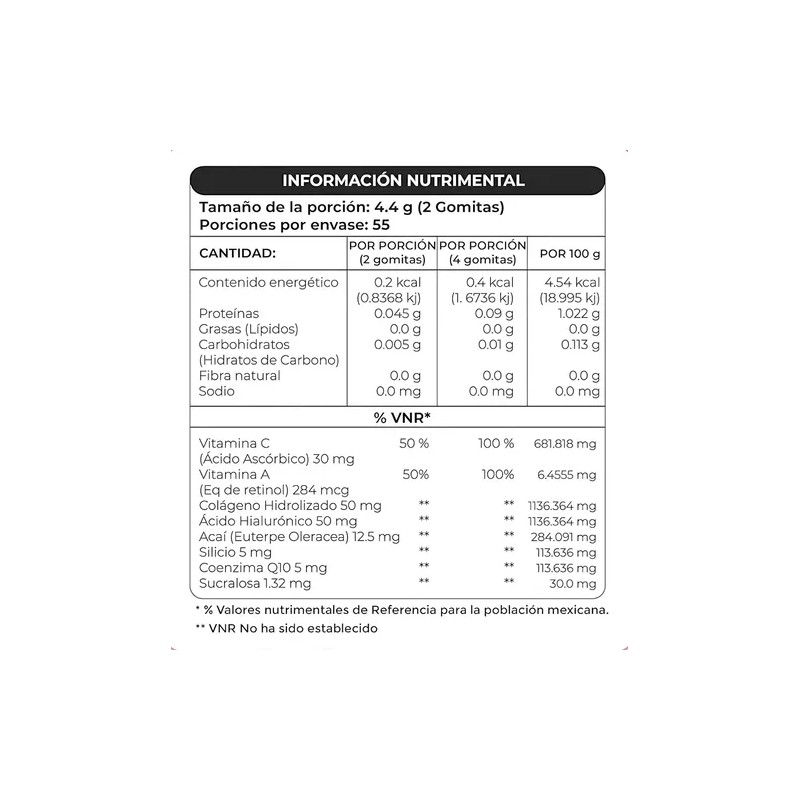 Gomitas De Colageno Piel Cabello 220g Frambuesa 110 Gomita