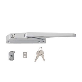 Kason 0174 Standard Edgemount Mechanical Latch with Standard Strike, Straight Handle, Cylinder Locking, 10174C00004