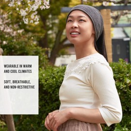 CHARM Knit Headband Boho Bandeau Japanese-style - Hair Wraps For Women and Men Turban Hair Band Cotton-blend Deodorizing Mix Brown