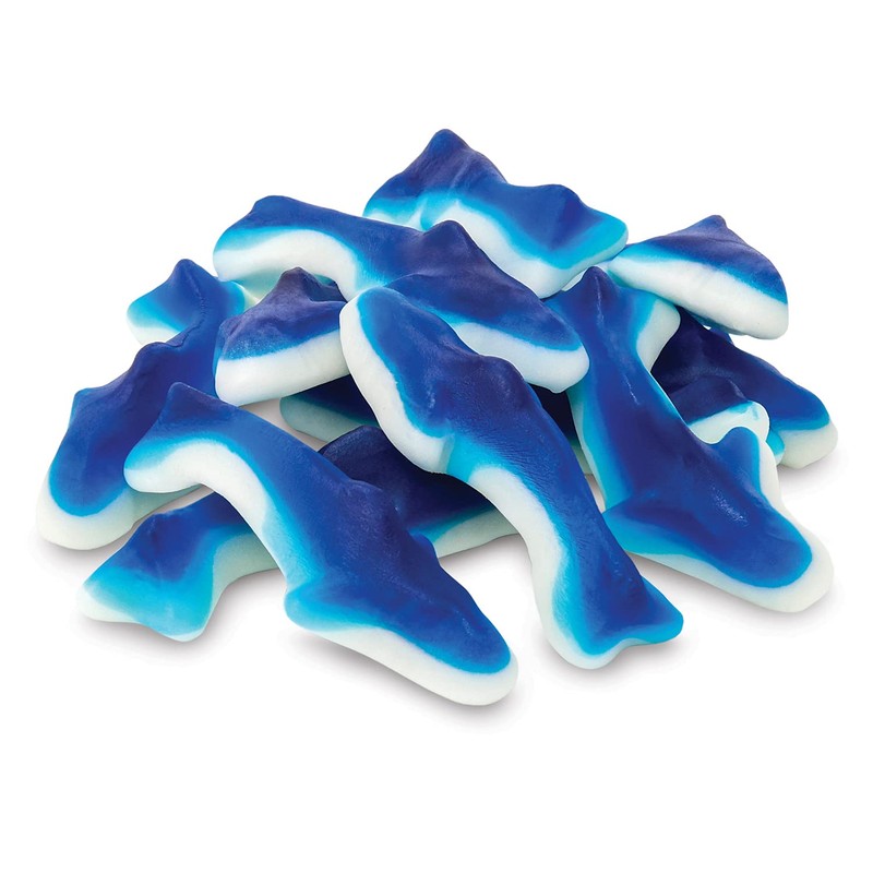 Funtasty Blue Shark Gummy Marshmallow Candy, Blue Raspberry Flavor -