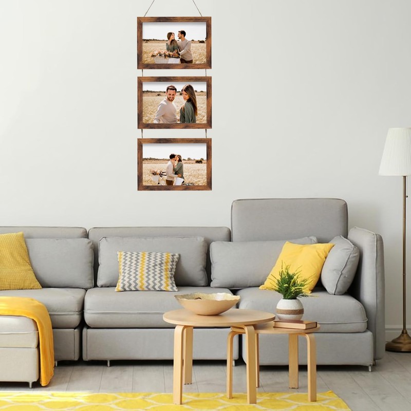 Rexllon 5x7 Wall Hanging Picture Frames Collage with 3 Opening