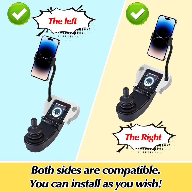 WSBXBB Phone Holder for Permobil Power Wheel Chair(Models: PJSM), Adjustable