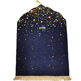 Velvet Prayer Mat for Muslim, Irregular Arch-shaped Muslim Prayer Mat 3D Printing Thick Padded Prayer Rug with Tassels soft Islamic Praying Carpet Ramadan Eid Hajj Gift for Women Men, Size: 120x80cm