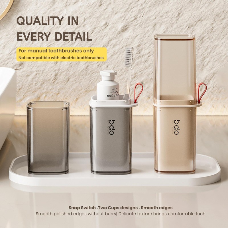 Toothbrush Case, Toothbrush Holder and Rinse Cup, Large Capacity Toothbrush