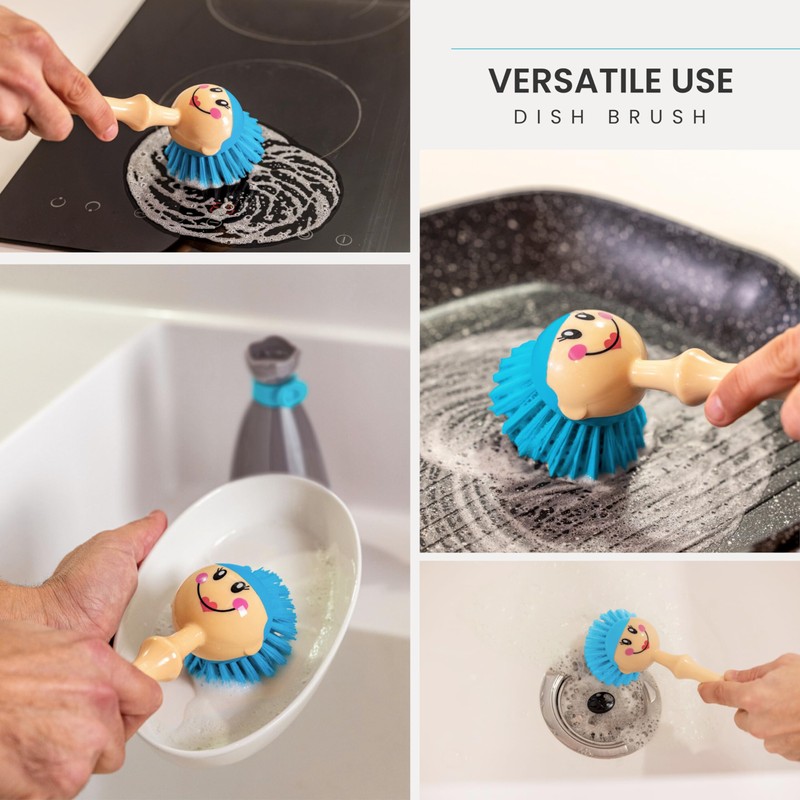 Vigar Dolls Dish Brush with Ergonomic Handle and Dress-Shaped Brush