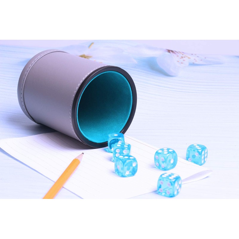 Dice Cup Set PU Leather and Felt-Lined, Quiet Shaking for