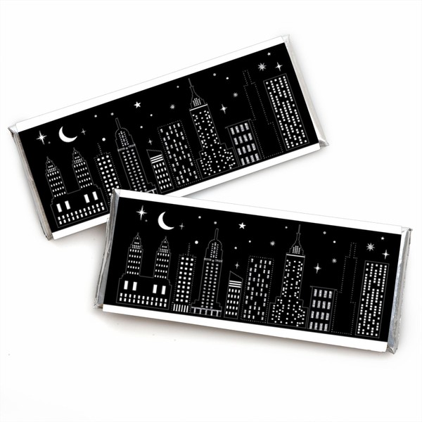 Big Dot of Happiness Nighttime City Skyline - Candy Bar