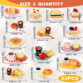 IETWATE Pack of 53 Miniature Food and Drink, Miniature Food Dollhouse Accessories, Small Miniverse Make It Mini Food, Resin Mini Kitchen Miniature Accessories for Girls Boys Food Party