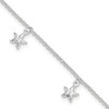 Sterling Silver Starfish Dangles 9 inch w/1 inch ext. Anklet
