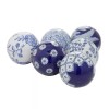 GLOBEDECOR Set/6 Blue Ceramic Orbs Decorative Balls Spheres Tray Vase