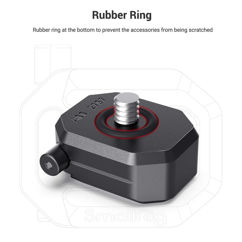 SMALLRIG Cold Shoe Mount with Safety Release, 1/4 Screw or