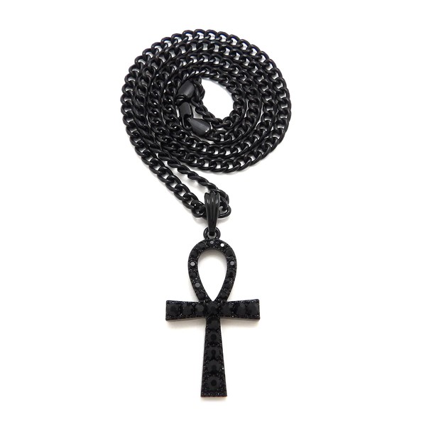 iJewelry2 Ancient Egyptian Coptic ANKH Cross with Black Tone Crystals