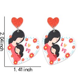 Mother Mom Heart Earrings for Women Mom Mother's Day Gifts for Mother Daughter Dangle Earrings for Girls Mama Mom Birthday Christmas Gifts for Mother Mommy I Love You Gifts from Daughter