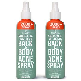 TreeActiv Salicylic Acid Back & Body Acne Spray - 2% Salicylic Acid Spray for Back Acne Solution For Women And Men - Back Acne Treatment Organic For Body That Prevents & Shrinks Body Acne - 4oz 2-pack