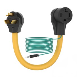 Dryer Adapter 4 to 3 Prong Rental Friendly 1.5FT 30 Amp with Green Ground Wire NEMA 10-30P Male to 14-30R Female Outlet New to Old Dryer Receptacle Plug Power Cord