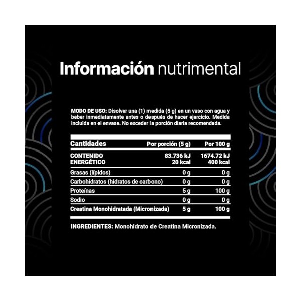 B Life Creatina Monohidratada en polvo 600g 120 Servicios 5